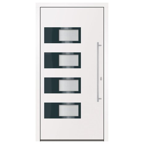 Voordeur 100x200 cm aluminium en PVC wit 3