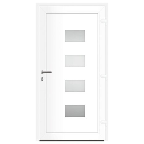 Voordeur 100x200 cm aluminium en PVC wit 4