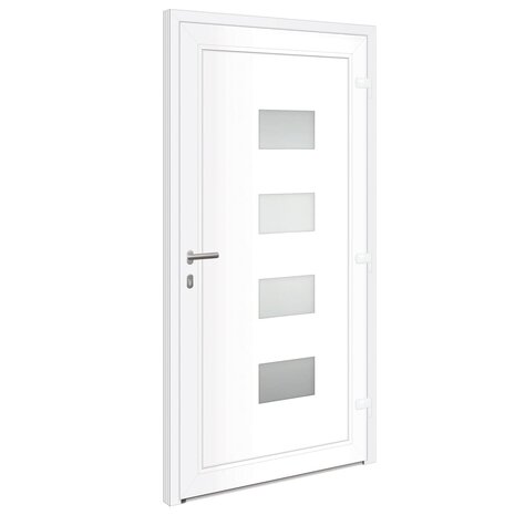 Voordeur 100x200 cm aluminium en PVC wit 5