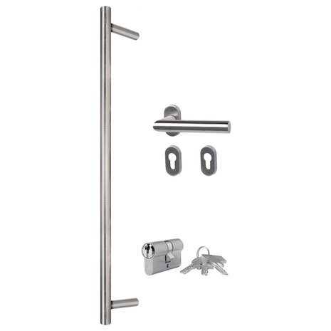 Voordeur 100x200 cm aluminium en PVC wit 9