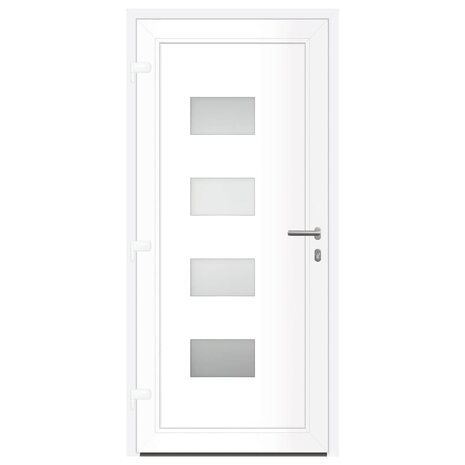 Voordeur 100x210 cm aluminium en PVC wit 5