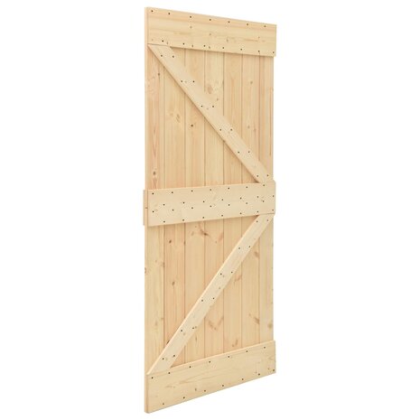 Schuifdeur Naturel en Zwart 80 x 210 cm Massief grenenhout 5