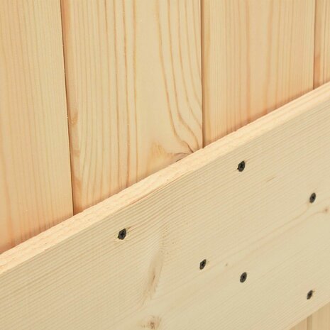 Schuifdeur Naturel en Zwart 80 x 210 cm Massief grenenhout 8