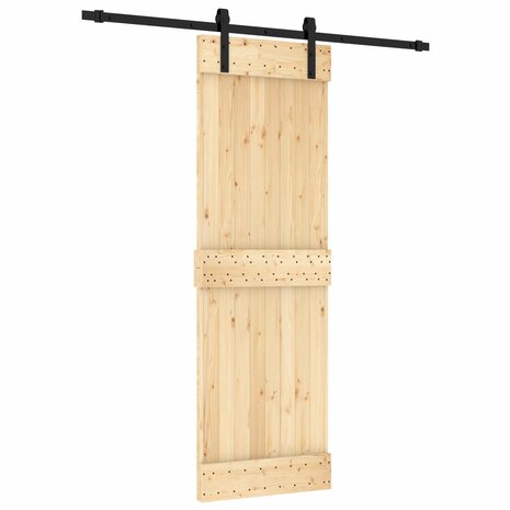 Schuifdeur Naturel en Zwart 70 x 210 cm Massief Grenenhout 2