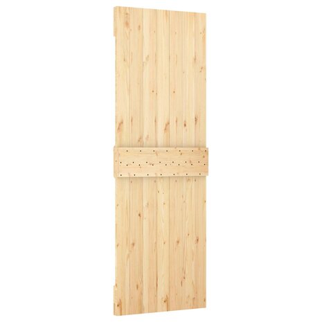 Schuifdeur Naturel en Zwart 70 x 210 cm Massief Grenenhout 5