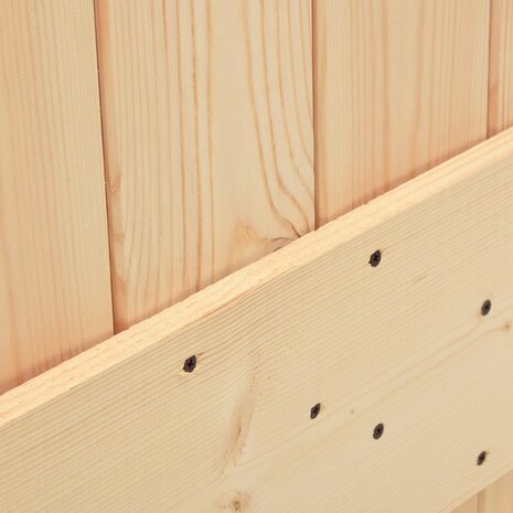 Schuifdeur Naturel en Zwart 70 x 210 cm Massief Grenenhout 6