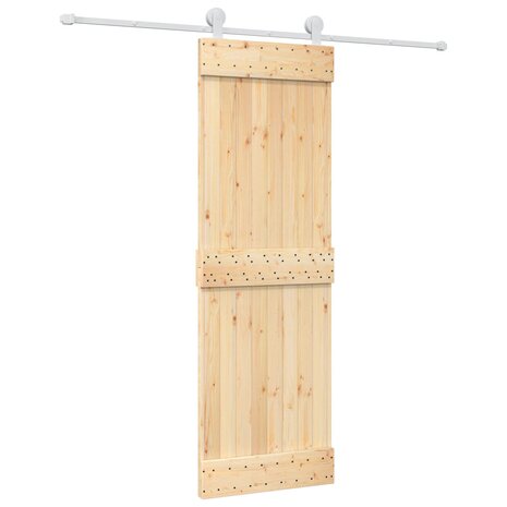 Schuifdeur Natuurlijk en Wit 70 x 210 cm Massief Grenenhout 2