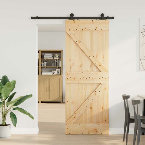 Schuifdeur NARVIK 80 x 210 cm (152,5 cm) Naturel en Zwart 1