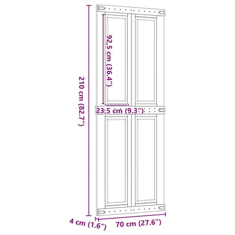 Schuifdeur Corona HoningBruin 70 x 210 cm Massief grenenhout 6