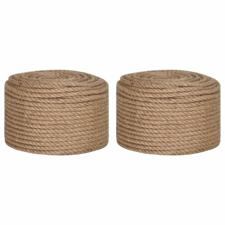 Jute Touw 2 pcs 2 mm 100 m Naturel 100% Tossa jute 2