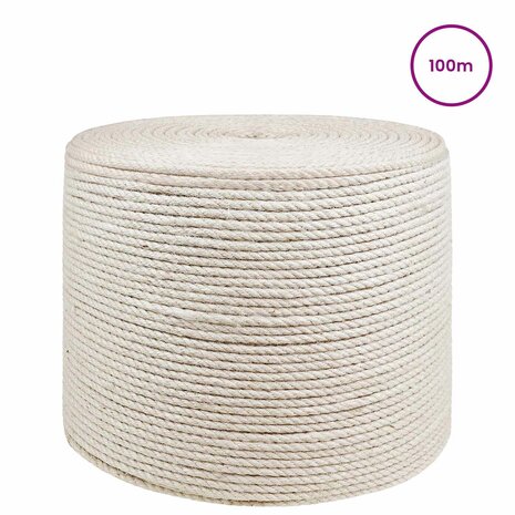 Jute Touw 2 pcs 2 Wit 100% Tossa jute 2