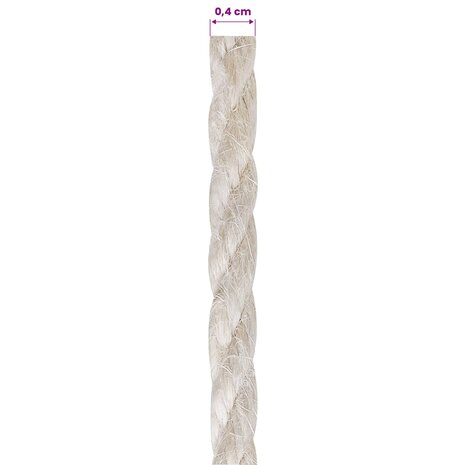 Jute Touw 4 Wit 100% Tossa jute 5