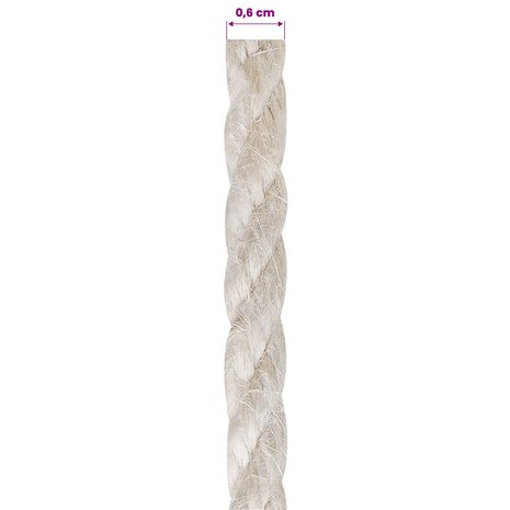 Jute Touw 6 Wit 100% Tossa jute 5