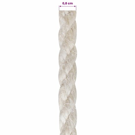 Jute Touw 8 Wit 100% Tossa jute 5