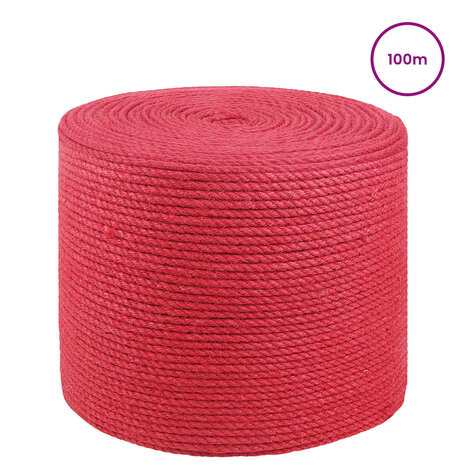 Jute Touw Rood 100% Tossa jute 2