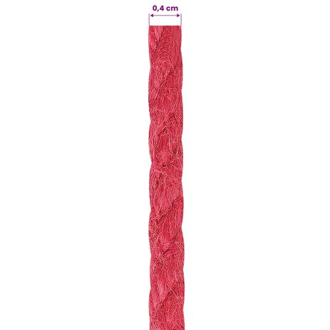 Jute Touw Rood 100% Tossa jute 5