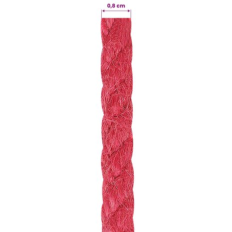 Jute Touw Rood 100% Tossa jute 5