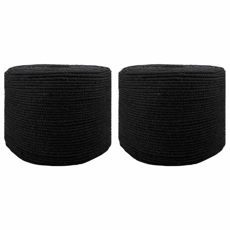 Touw 2 pcs Zwart Katoen 1