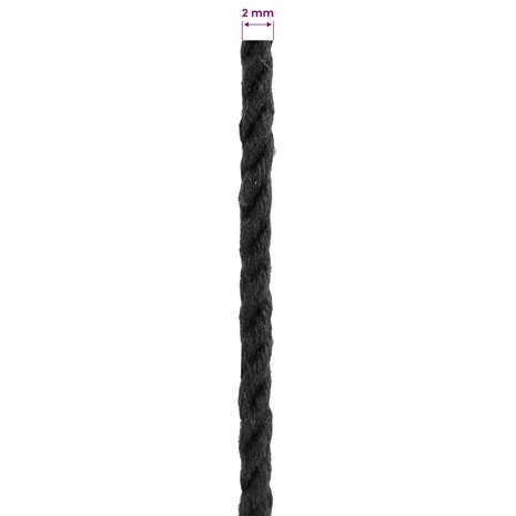 Touw 2 pcs Zwart Katoen 5
