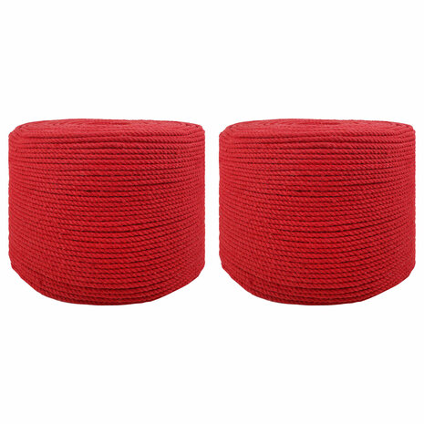 Touw 2 pcs Rood Katoen 1