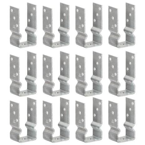 Grondankers 12 st 7x6x15 cm gegalvaniseerd staal zilverkleurig 1