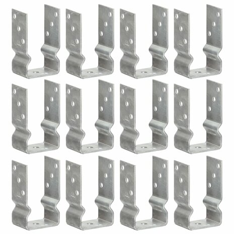 Grondankers 12 st 8x6x15 cm gegalvaniseerd staal zilverkleurig 1
