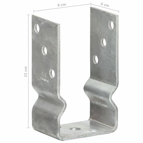 Grondankers 12 st 8x6x15 cm gegalvaniseerd staal zilverkleurig 8