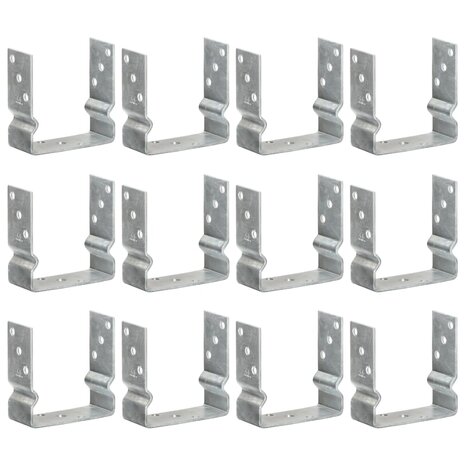 Grondankers 12 st 14x6x15 cm gegalvaniseerd staal zilverkleurig 1