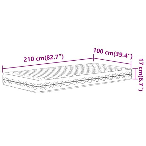 Schuimmatras hardheid H2 H3 100x210 cm wit 9