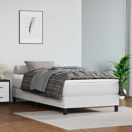 Pocketveringmatras voor kinderen medium 80x160 cm kunstleer wit 1