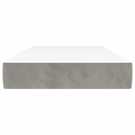 Pocketveringmatras medium 80x210x20 cm fluweel lichtgrijs 3
