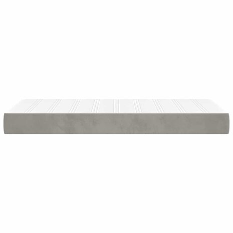 Pocketveringmatras medium 80x210x20 cm fluweel lichtgrijs 4