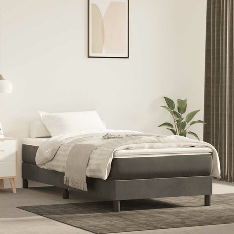 Pocketveringmatras medium 80x210x20 cm fluweel donkergrijs 1