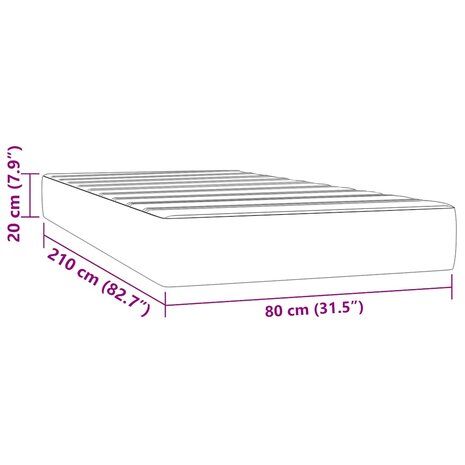 Pocketveringmatras medium 80x210x20 cm fluweel donkergrijs 7