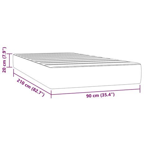 Pocketveringmatras medium 90x210x20 cm fluweel roze 7