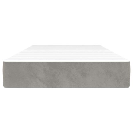 Pocketveringmatras medium 80x220x20 cm fluweel lichtgrijs 3