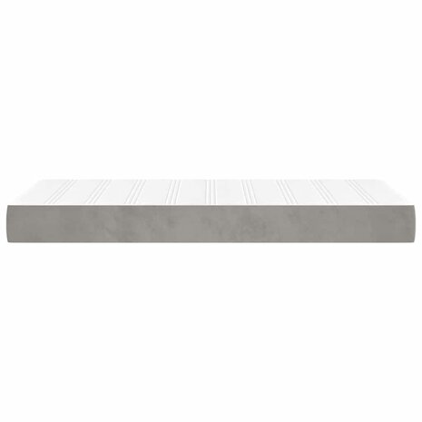 Pocketveringmatras medium 80x220x20 cm fluweel lichtgrijs 4