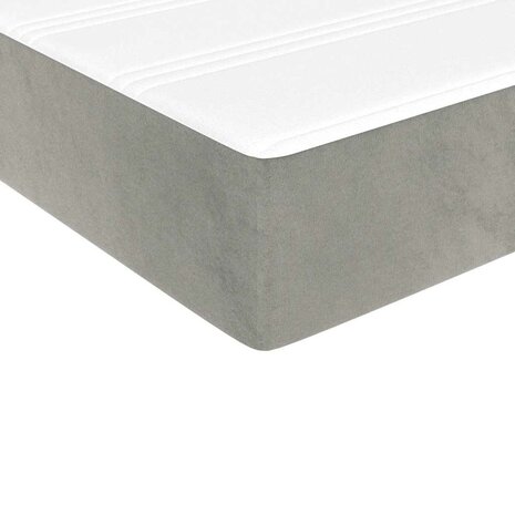 Pocketveringmatras medium 80x220x20 cm fluweel lichtgrijs 5