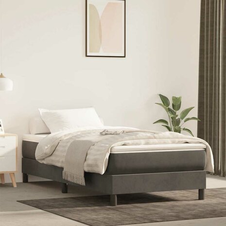 Pocketveringmatras medium 80x220x20 cm fluweel donkergrijs 1