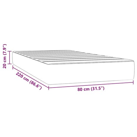 Pocketveringmatras medium 80x220x20 cm fluweel donkergroen 7