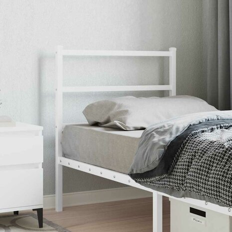 Vervangend hoofdbord 75 cm metaal wit 1