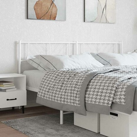 Vervangend hoofdbord 200 cm metaal wit 1
