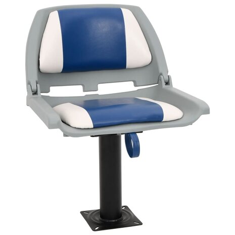 2-delige Bootstoelen set inklapbaar 48x51x41 cm blauw en wit 1
