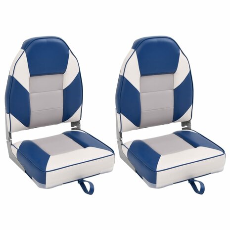 Bootstoelen 2 st inklapbaar met hoge rugleuning 39x43x58 cm 1
