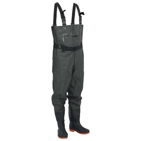 Waadpak met laarzen en riem maat 45 donkergroen 1