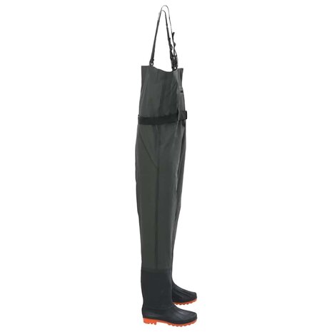 Waadpak met laarzen en riem maat 45 donkergroen 3