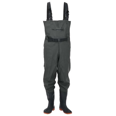Waadpak met laarzen en riem maat 46 donkergroen 2