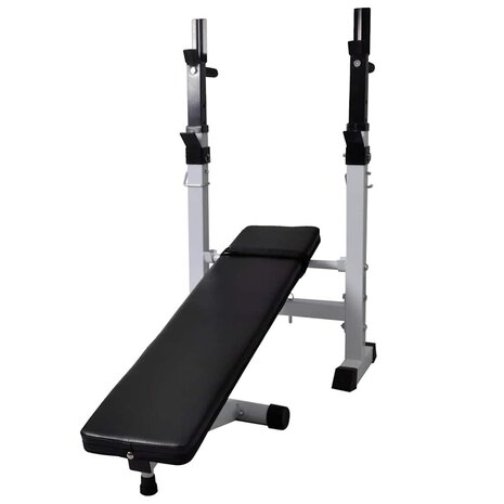 Trainingsbank met gewichtenrek en halterset 90 kg 5