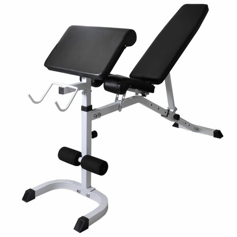 Trainingsbank met gewichtenrek en halterset 90 kg 5
