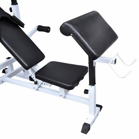 Gewichtenbank met gewichtenrek en halterset 90 kg 4